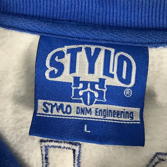 Italy Italia Jacket Mens Large Blue White Soccer Full Zip Track Top Stylo - Picture 6 of 16